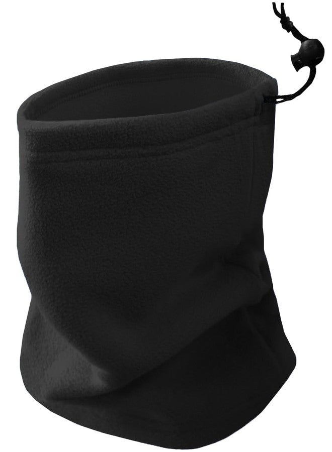 SRLLBBY Double-layer Polar Fleece Neck Gaiter, Winter Warmer Face Mask Cover, Cold Weather Windproof Scarf for Men Women (Black) - Image 1